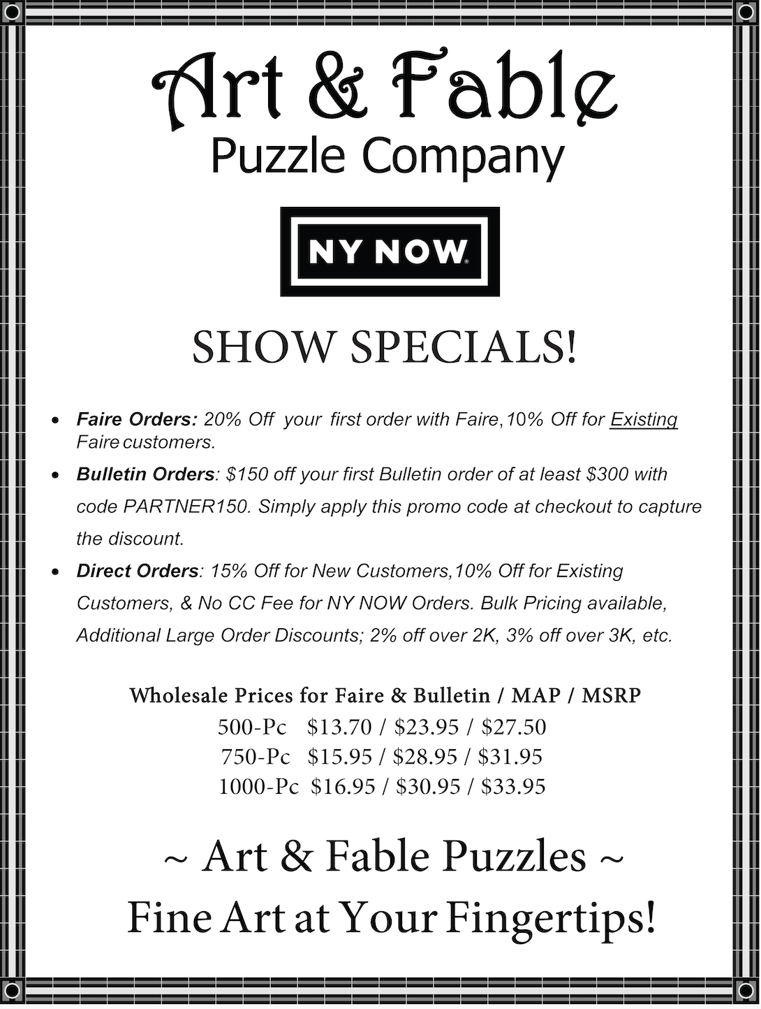 Order Direct from Art & Fable Puzzle Company! 5332